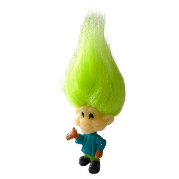 Burger Kids Club Glo Troll JAWS Doll Green Hair Vintage 1993 Meal Toy Retro - Picture 10 of 16